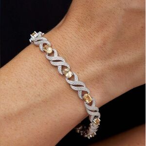 Elegant Diamond and citrine bracelet.